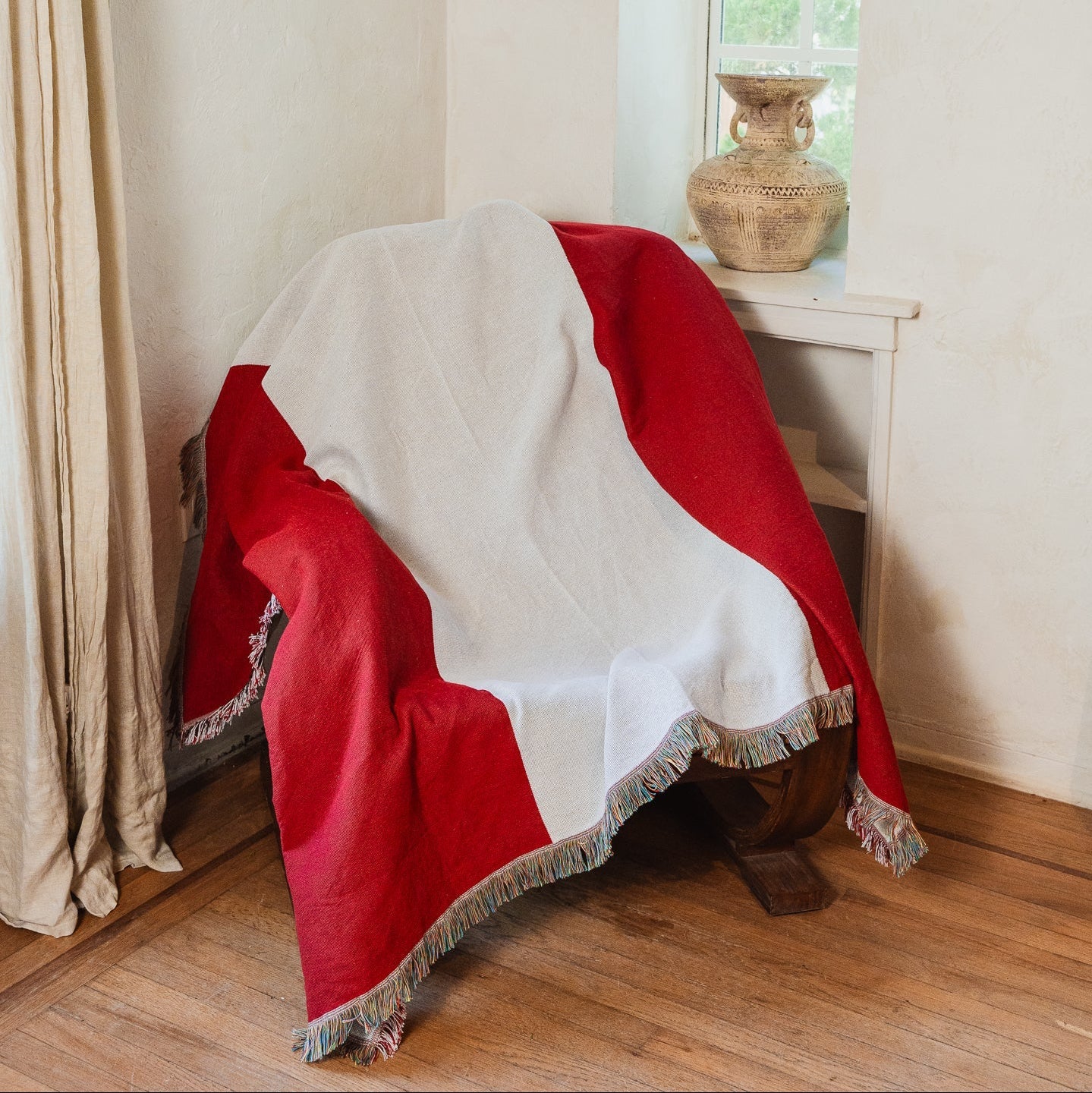 Peru Flag Woven Throw Blanket