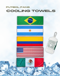 Sports Fans Cooling Towel with National Flag | 90x30 cm + Silicone Case