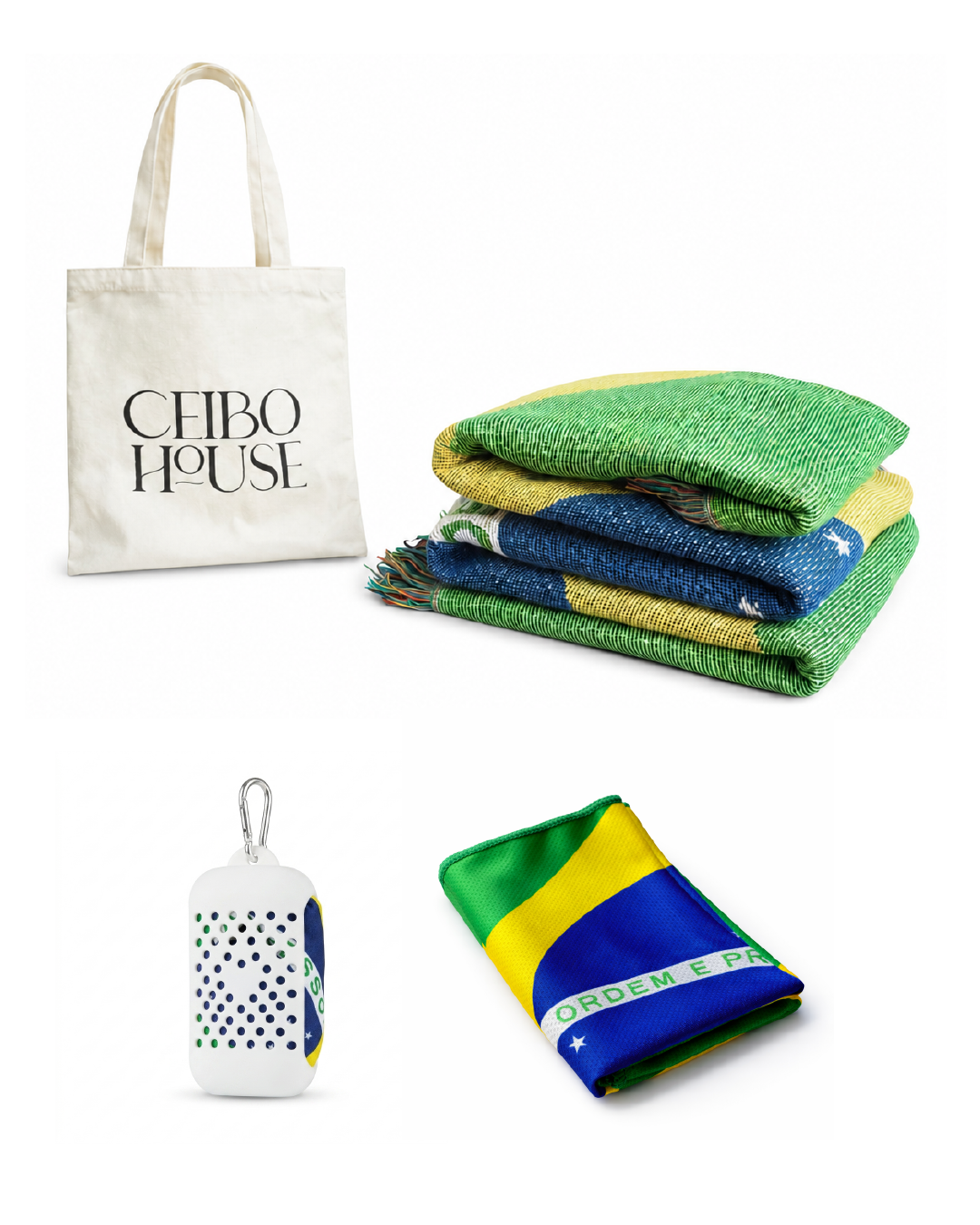 Brazil Fan Bundle – Flag Blanket + Cooling Towel | Limited Edition